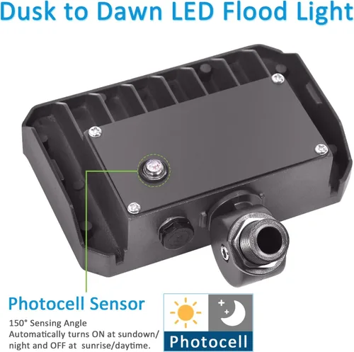 Miniatura 3 de Reflector LED de 30W con Articulación, Luminaria de Seguridad para Exteriores con Fotocélula del Atardecer al Amanecer 5000K 4,050lm