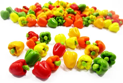 Dolls House miniatures Lot 20 Mixed bell peppers Paprika vegetales Art Deco – El suministro de alimentos Dollhouse Alimentos – 4306