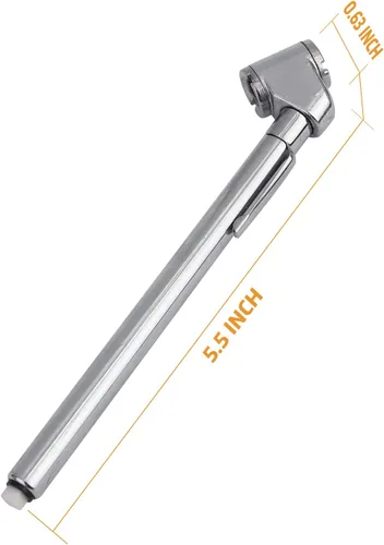 Miniatura 2 de Medidor de presión de neumáticos de doble cabezal, 20-120PSI, 2 extensores de válvula de neumáticos