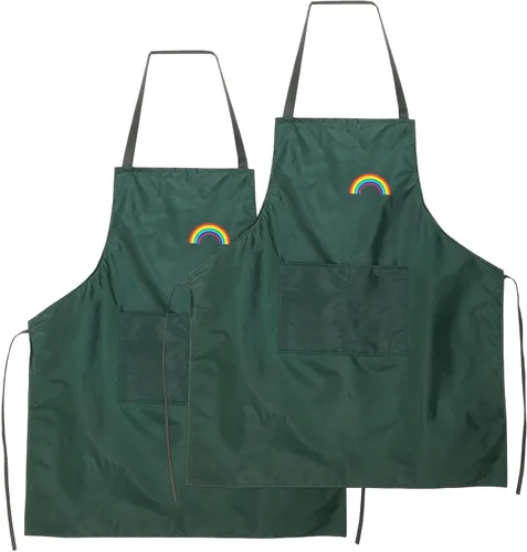 Miniatura 8 de HARFINGTON Delantal de cocina unisex para restaurante no ajustable, lavable, con 2 bolsillos