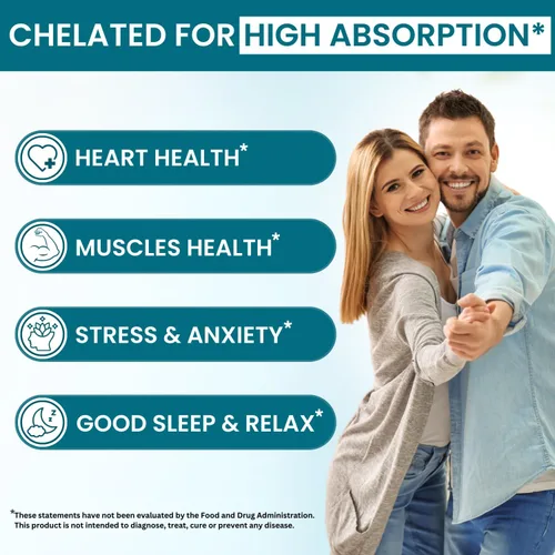 Miniatura 4 de VITBOOST Glicinato de magnesio 500 mg – Suplemento quelado de alta absorción – Apoya el sueño, la recuperación muscular y la salud del corazón – Sin