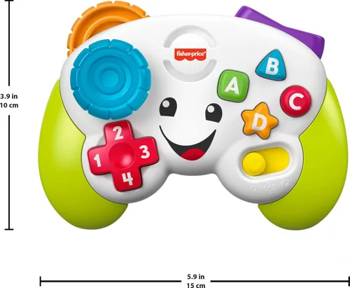 Miniatura 5 de Fisher-Price Juguete para Bebés y Niños Pequeños Controlador de Juego Laugh & Learn, Verde, Actividad de Aprendizaje Musical para Juego