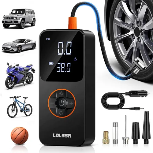 Inflador de neumáticos, compresor de aire portátil, bomba de aire eléctrica inalámbrica de 150 PSI para automóvil, motocicleta, bicicleta, bola, con