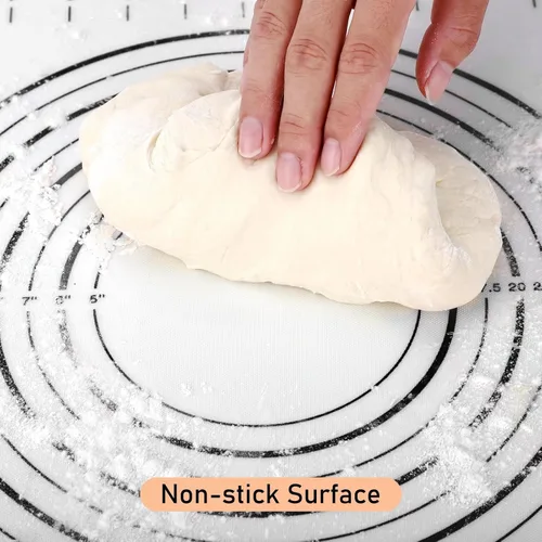 Miniatura 3 de Tapete de silicona para pastelería, antideslizante, con medición, para fondant, masa rodante, masa de pastel, pizza y galletas, forro para horno