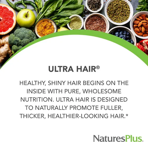 Miniatura 2 de NaturesPlus Ultra Hair - 120 mini tabletas de liberación sostenida - Apoya el crecimiento saludable del cabello - Para hombres y mujeres - Sin