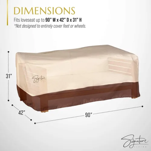 Miniatura 2 de Funda para muebles de patio, funda impermeable para sofá y sofá biplaza, poliéster resistente con revestimiento UV, fundas para muebles de exterior