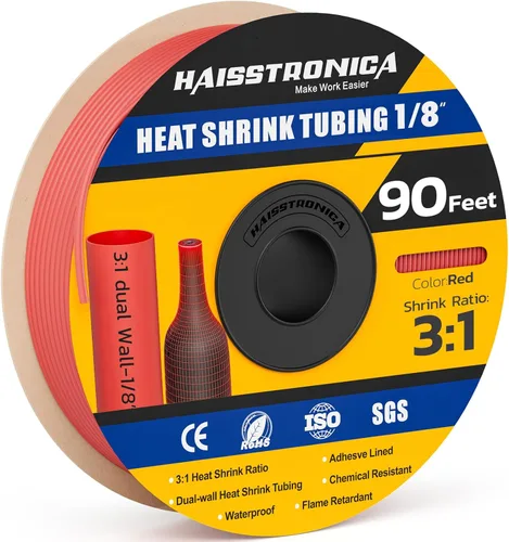 Miniatura 46 de haisstronica Tubo termorretráctil 3:1, relación de encogimiento, tubo termorretráctil de grado marino forrado con adhesivo para el hogar, automoción