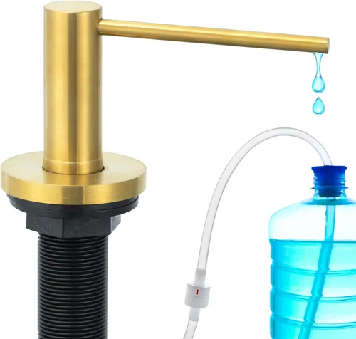 Miniatura 10 de Gappo Dispensador de jabón mejorado para fregadero de cocina, níquel cepillado, bomba de encimera de acero inoxidable, dispensador de jabón