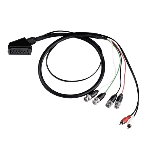 XTPTFABS Cable hembra RGB Euro SCART a 4 RGB BNC y 2 RCA adaptador de audio y videojuego, uso para monitores Sony PVM serie BVM, monitor JVC Series