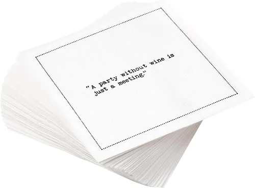 Miniatura 50 de Five Star Funny Dog Quotes Servilletas de cóctel de algodón blanco 50 servilletas de bebidas desechables de lujo con citas ingeniosas de perros