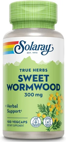 SOLARAY Cápsulas de ajenjo dulce de 300 mg para adultos, suplemento aéreo de ajenjo dulce para hombres y mujeres, Artemisia Annua, apoyo a base de
