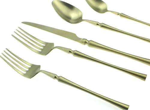 Miniatura 2 de JASHII Juego de cubiertos de lujo de 24 piezas de acero inoxidable 18/10 para 4 personas, incluye cuchillo de cena, tenedor, cuchara, apto