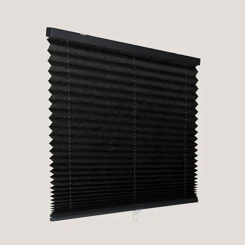 Miniatura 4 de CALYX INTERIORS Persiana de tela plisada para ventana, filtro de luz, inalámbrica, 22 pulgadas de ancho x 60 pulgadas de alto, color negro