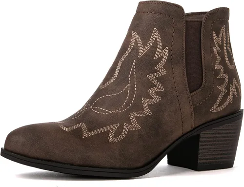 Miniatura 2 de GLOBALWIN Botas de tobillo para mujer, botas vaqueras del oeste