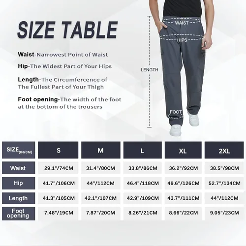 Miniatura 6 de MEETYOO Pantalones cargo de senderismo para hombre, impermeables, tácticos, ligeros, elásticos, para acampar