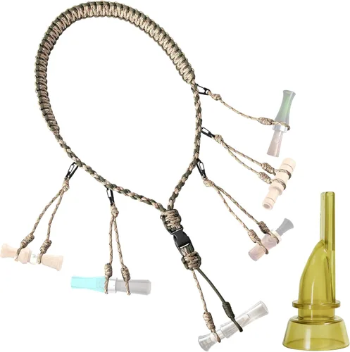 GLORYFIRE Cordón de llamada de pato con gotas removibles – Asegura 11 llamadas – Cordón de juego premium de nylon real de 550LB – Cordón de