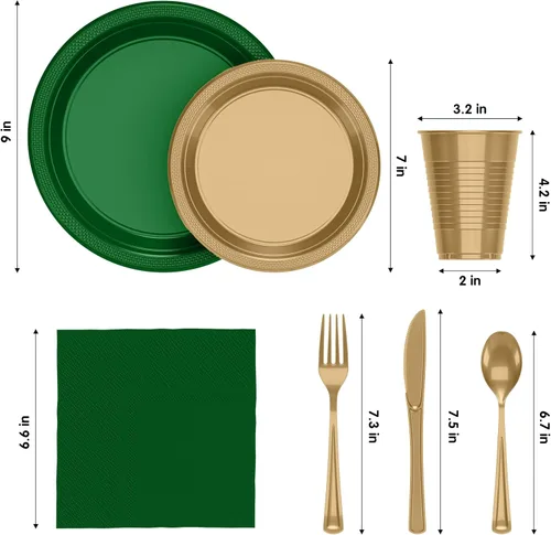 Miniatura 2 de Exquisite 350 Piezas Platos de Plástico de San Patricio Para Fiestas Juego de Platos Desechables de San Patricio, 50 de Cada Juego de Platos de Cena