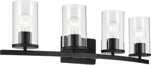 Miniatura 50 de Kichler Crosby 45495NI - Aplique de pared de 9.25 pulgadas en níquel cepillado, 1 luz contemporánea para pasillo o baño con cristal de ópalo