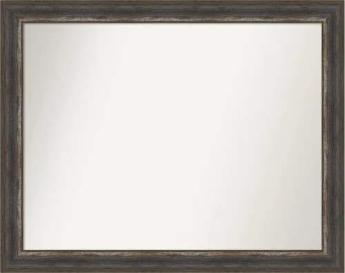 Miniatura 248 de Amanti Art Espejo de baño marrón para sobre el fregadero, 25 x 25 pulgadas, hecho a medida, espejo de tocador cuadrado marrón medio, marco de madera