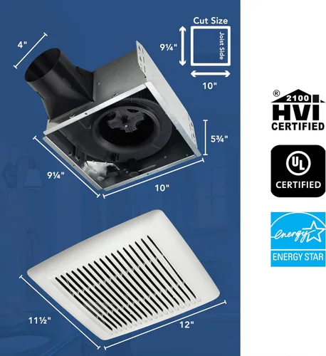 Miniatura 3 de Broan-NuTone Ventilador de escape de baño, fácil de instalar, potente 110 CFM, silencioso 1.0 Sones, Energy Star