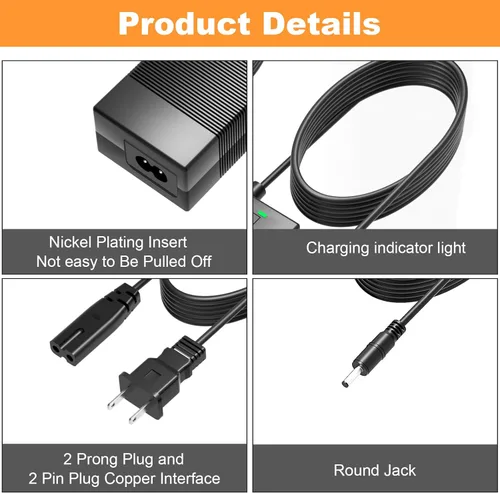 Miniatura 6 de Cargador de 42V para Hiboy S2 36V batería de iones de litio compatible con Hiboy S2 Pro, S2 Lite, S2, KS4, KS4 Pro, NEX, NEX3, NEX5, Max, Max3, Max