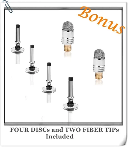 Miniatura 5 de MEKO (2 piezas) [Serie de Precisión 2 en 1] Lápiz Táctil de Disco/Stylus para Todos los Dispositivos de Pantalla Táctil Paquete con 4 Puntas