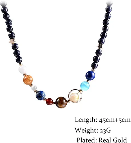 Miniatura 32 de Pulsera de cuentas de piedra para mujer, diseño de galaxia del universo de 8 planetas o 9 planetas en el sistema solar, pulseras de estrella