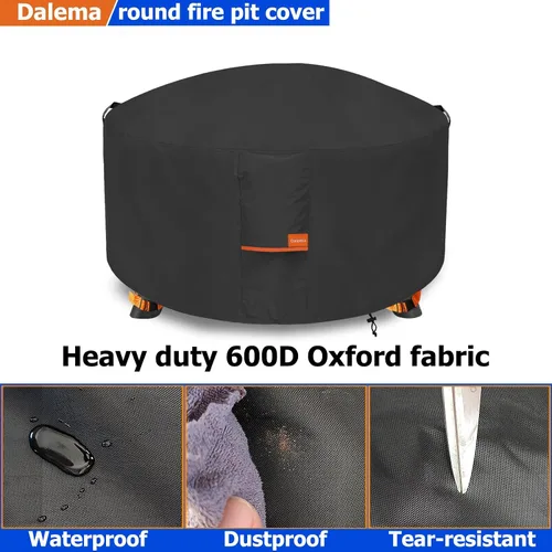 Miniatura 4 de Cubierta para hoguera, resistente al aire libre, 600D, 100% impermeable, cubierta cuadrada para hoguera, resistente a la intemperie, 30 pulgadas