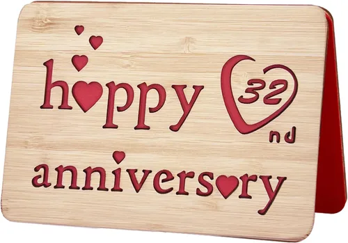 Miniatura 27 de Tarjeta de felicitación de madera para el primer aniversario, hecha a mano, 1 año, aniversario de boda, tarjeta de primer aniversario para ella, él