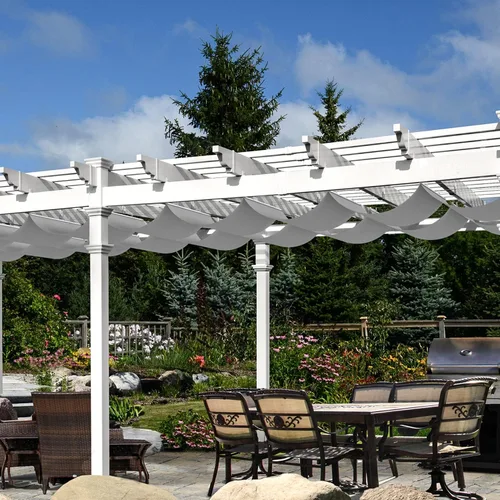 Miniatura 5 de Patio Cubierta de Sombra Impermeable para Pérgola de 4 pies de ancho x 12 pies de largo, Repuesto de Toldo Retráctil, Cubiertas de Tela para Gris