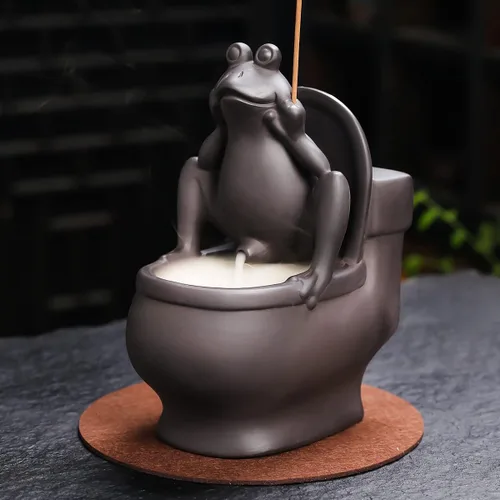 Miniatura 13 de ChangWanna Soporte multifuncional para incienso de rana 4 en 1, soporte de Palo Santo, soporte de salvia, soporte de incienso de cerámica