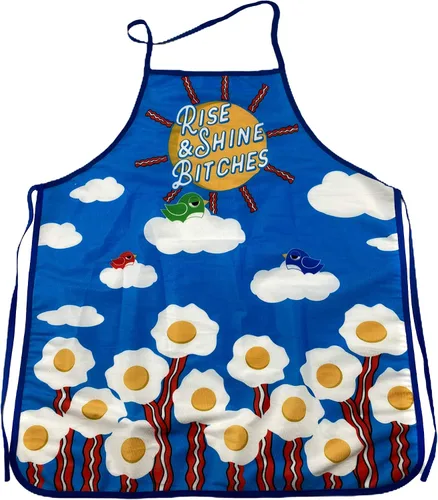 Crazy Dog T-Shirts Rise And Shine Bitches Funny Breakfast Bacon Y Huevos Accesorios de Cocina Gráficos Divertidos Ropa de Cocina Cool Food Novedad