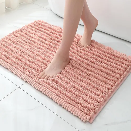 Miniatura 17 de FLOLEOPA Alfombras de Baño de Microfibra de Felpa Suave, Alfombras de Baño Absorbentes Antideslizantes Lavables a Máquina, Tapetes de Baño para Beige