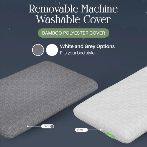 Miniatura 6 de Focus Umiboo - Almohada de espuma viscoelástica de gel de perfil bajo de 2.6 pulgadas para personas que duermen boca abajo o de espalda con funda