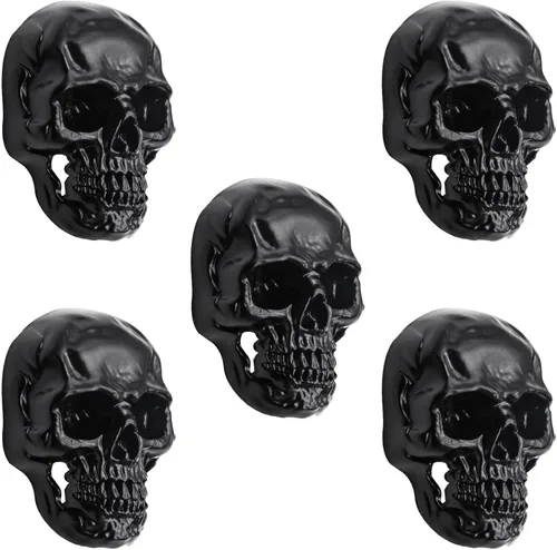 5 imanes de nevera vintage de calavera genial, imanes de esqueleto para decoración gótica de cocina, pizarras blancas de oficina, accesorios de Negro
