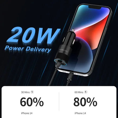Miniatura 2 de Cargador rápido USB C de 35 W para automóvil [certificado Apple MFi] para iPhone 14 Pro/14 Pro Max/14 Plus, iPhone 13/12/11/Mini/XS/XR/8/SE, iPad
