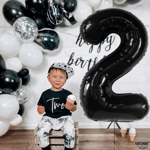 Miniatura 105 de KatchOn, Globo grande azul número 2 de 40 pulgadas Decoraciones de cumpleaños de Baby Shark para niño de 2 años Globo azul número 2 Globo