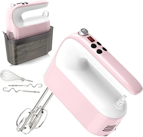 Miniatura 11 de Yomelo Batidora de mano digital de 9 velocidades, potente motor de CC de 400 W, batidora de mano eléctrica de mano con estuche de almacenamiento a