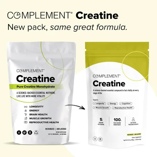 Miniatura 2 de Complement Monohidrato de creatina en polvo micronizado - Pre-entrenamiento, después del entrenamiento, recuperación muscular, salud cerebral