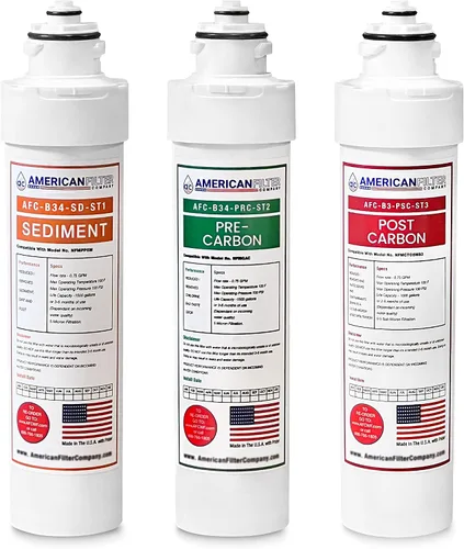Miniatura 2 de American Filter Company Filtros de agua de 4 etapas AFC-B3-CMBPK, compatibles con Brio NFMPP5M, NFMGAC, NFMUF, NFMCTO5MS3, NFMCTO5MS2 y Moderna UV