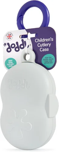 doddl Estuche de utensilios de viaje para niños pequeños, se adapta a juegos de tenedores, cucharas y cuchillos, se engancha a bolsas y cochecitos,