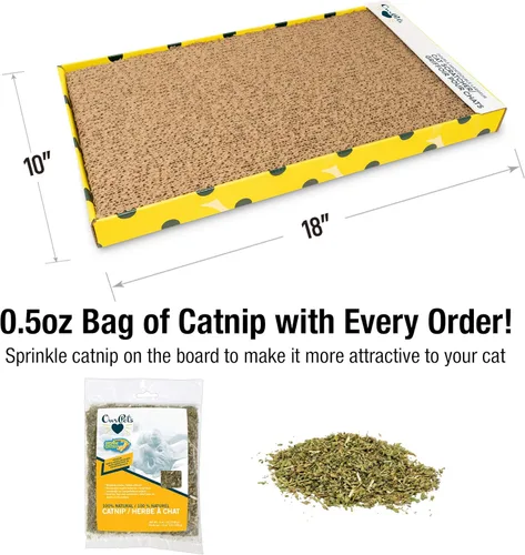 Miniatura 2 de Our Pets Rascador cósmico para gatos, hierba gatera cultivada en Norteamérica incluida, reversible para el doble de uso, 18.13 x 10.13 x 1.25