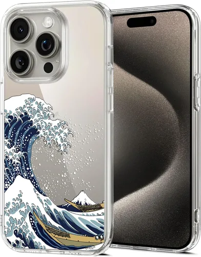 Miniatura 18 de Unov for iPhone 15 Case, Clear with Design, Slim Fit Good Grip, Embossed Phone Case, Shockproof Protective Cover, Raised Camera Protection, Soft