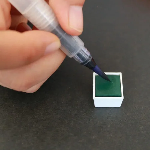 Miniatura 3 de Juego de pintura de acuarela, pigmento sólido de 36 colores en medias sartenes de 0.07 onzas líquidas con paleta de mezcla, kit de pintura