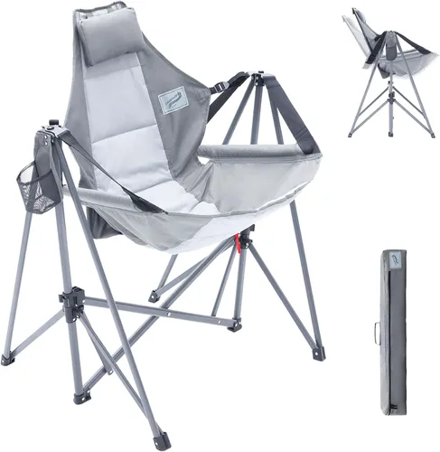 Miniatura 8 de Camphor Designs Hamaca portátil con columpio Tumbona reclinable plegable con reposacabezas y soporte para bebidas Deportes al aire libre, playa