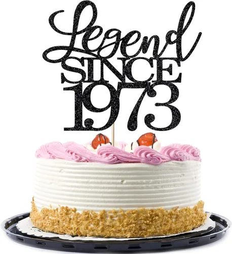 Legend since 1973 - Decoración para pastel de cumpleaños número 53, decoración de pastel de feliz cumpleaños para hombres y mujeres de 53 años,