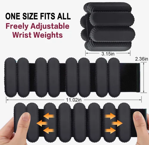 Miniatura 2 de Pilates - Pesas de muñeca y tobillo para mujer, pesas fuertes para brazos y piernas, juego de 2, pesas ajustables para caminar, yoga, baile, barras