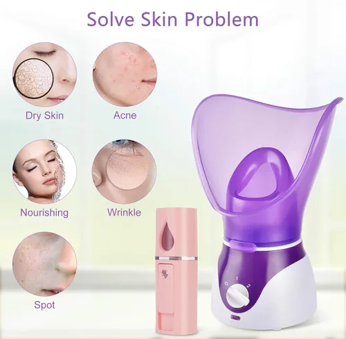Miniatura 3 de Vaporizador facial para cara Nano Facial Mister Juego de vaporizador facial para limpieza profunda facial, mini vaporizador facial portátil