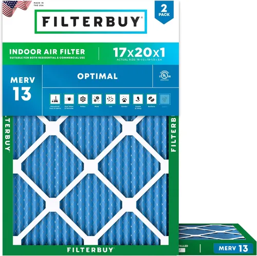 Miniatura 18 de Filterbuy Filtro de aire MERV 13 de 8 x 14 x 1 pulgadas, protección óptima contra el humo y la alergia (paquete de 2), filtros electrostáticos