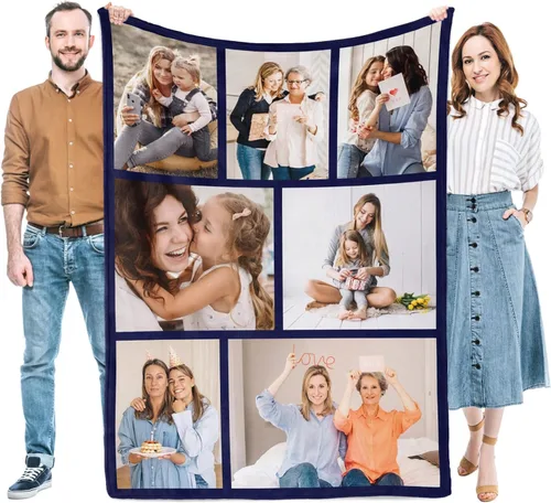 Miniatura 18 de Regalos para mujeres/hombres, manta personalizada de cumpleaños con imagen, mantas personalizadas con fotos, día de San Valentín, Navidad, regalos
